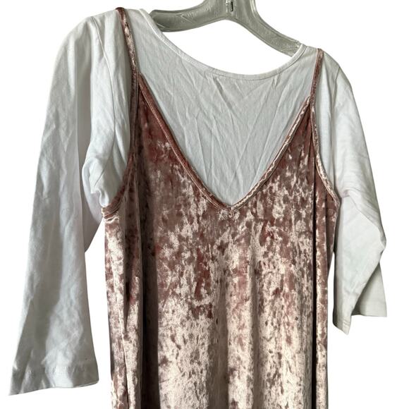 Anthropologie Samant Chauhan Metallic Velvet Twofer 90's Style  Midi Dress Small - Picture 4 of 6